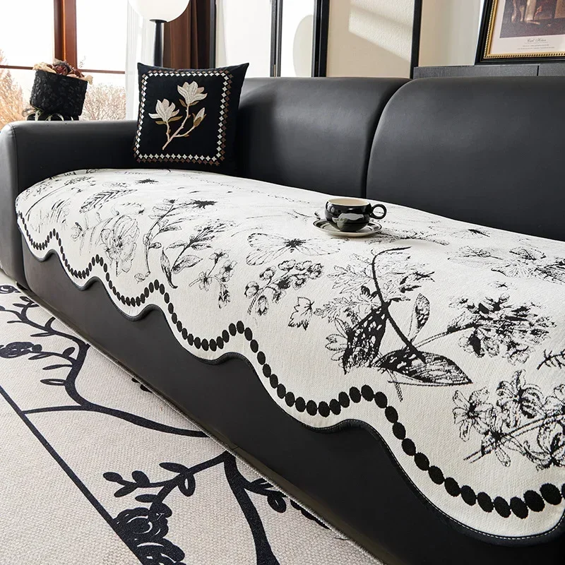 Modern Minimalist Irregular Chenille Sofa Cushion 2024 New Four All Seasons Universal Anti Slip and Dustproof Sofa Cover Cloth