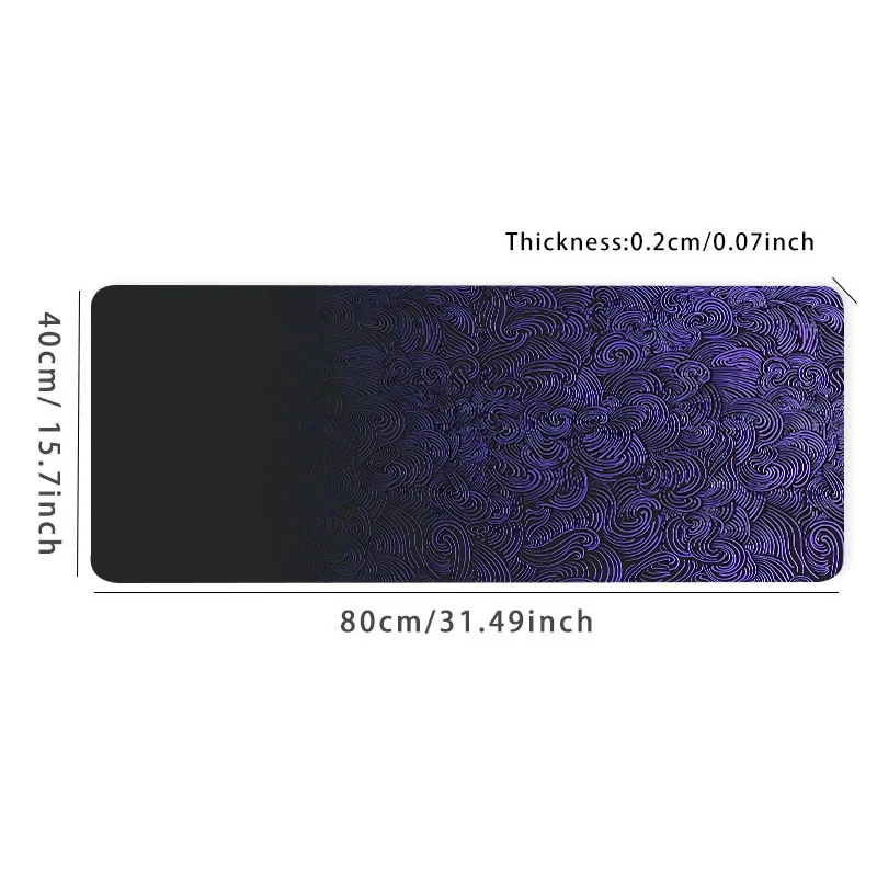 Podkładka pod mysz Purple Wave, estetyczna, duża, e-sportowa, podkładka na biurko pod klawiaturę komputerową z antypoślizgową gumową podstawą i obszytymi krawędziami.