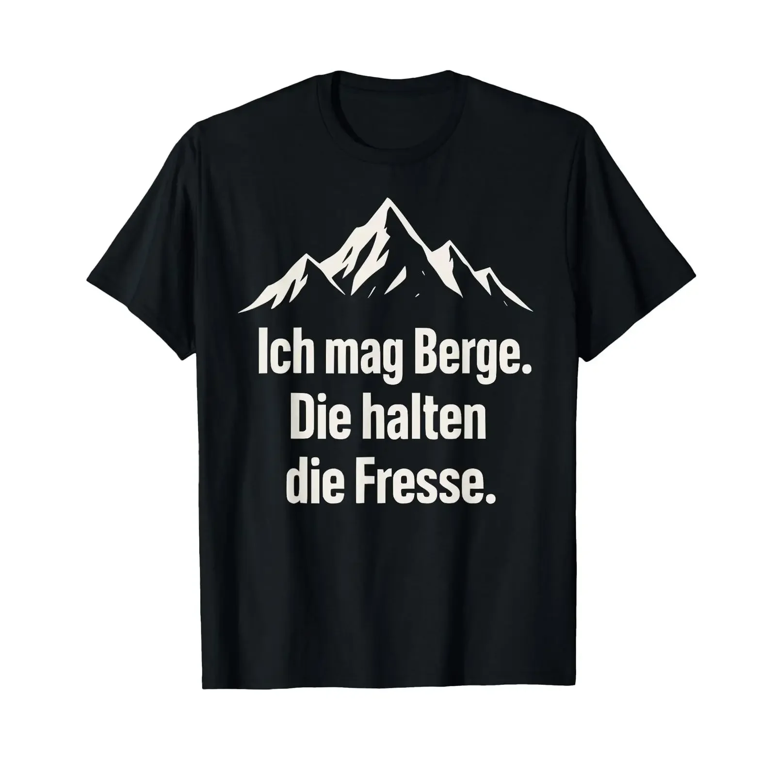 Camiseta con texto en alemán:quot Ich mag Berge die halten Fresse Wander vintage Washed Top para uso diario, transpirable