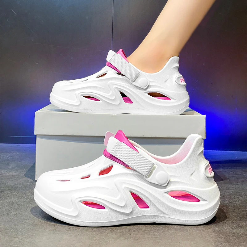 Unisex Eva Sandals with Hollow-Out and Water-Permeable Design, Thick-Soled Cushioning, Non-Slip and Wear-Resistant, Suitable for