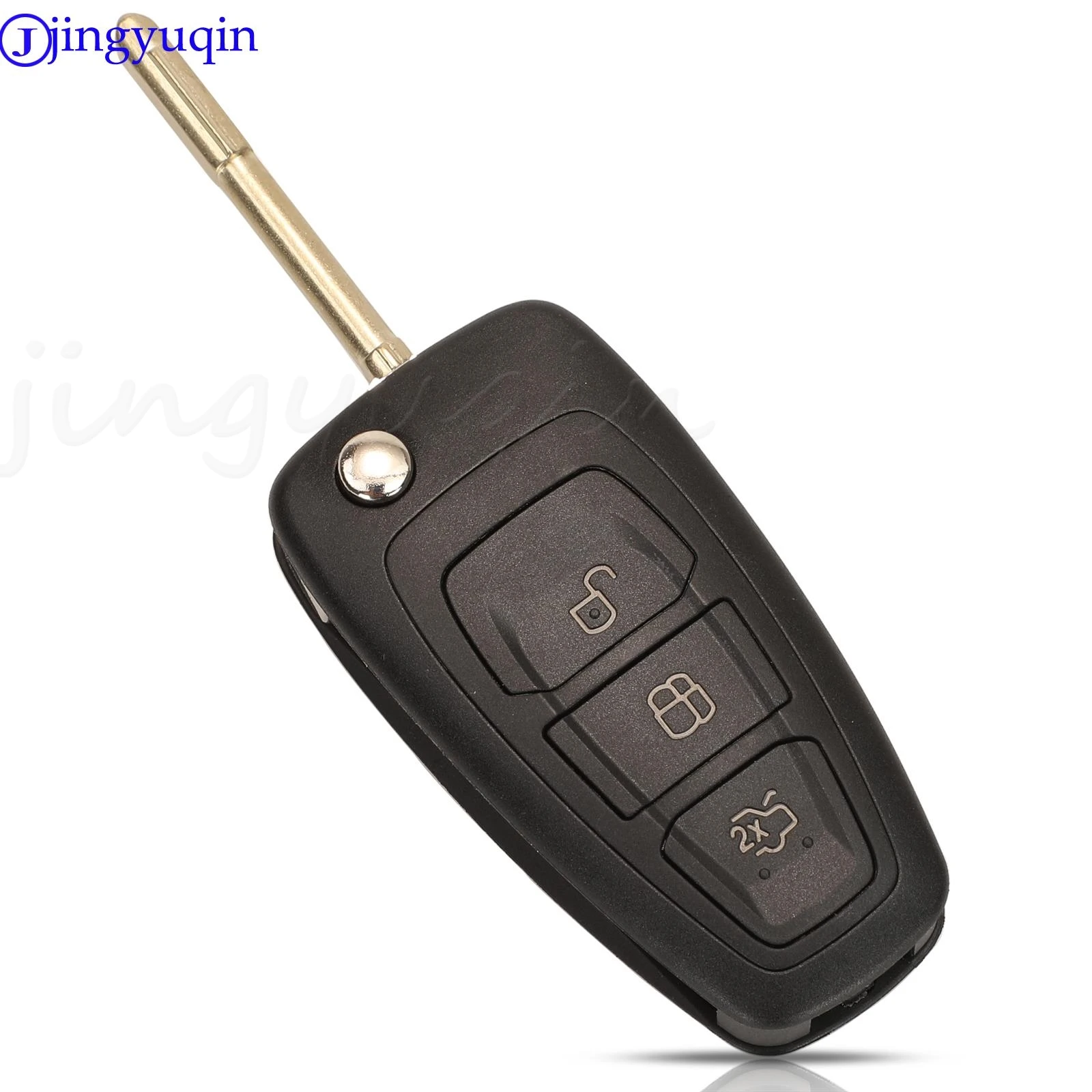 jingyuqin 3Buttons Modified Remote Car key FO21 Blade For Ford Mondeo Focus Fiesta Transponder Chip 4D60 or 4D63 433Mhz