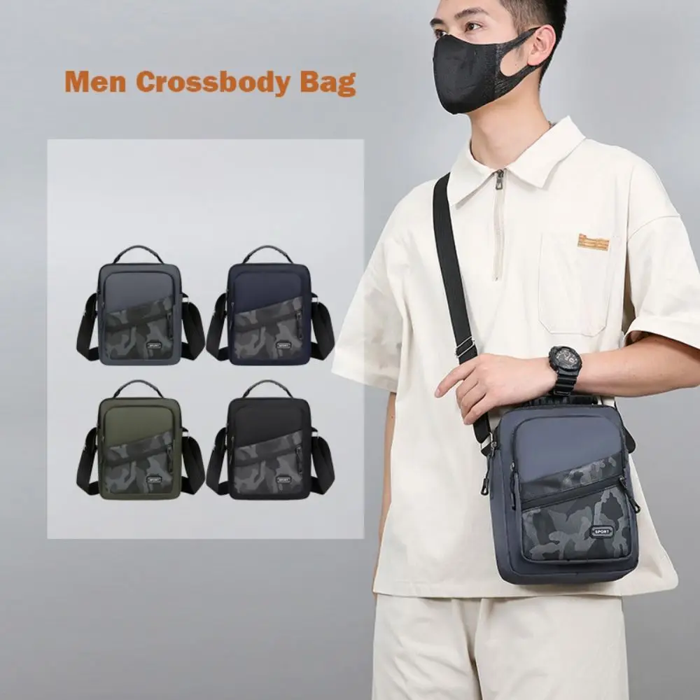 Multilayer Men Crossbody Bag New Waterproof Nylon Shoulder Bag Large Capacity Handbag