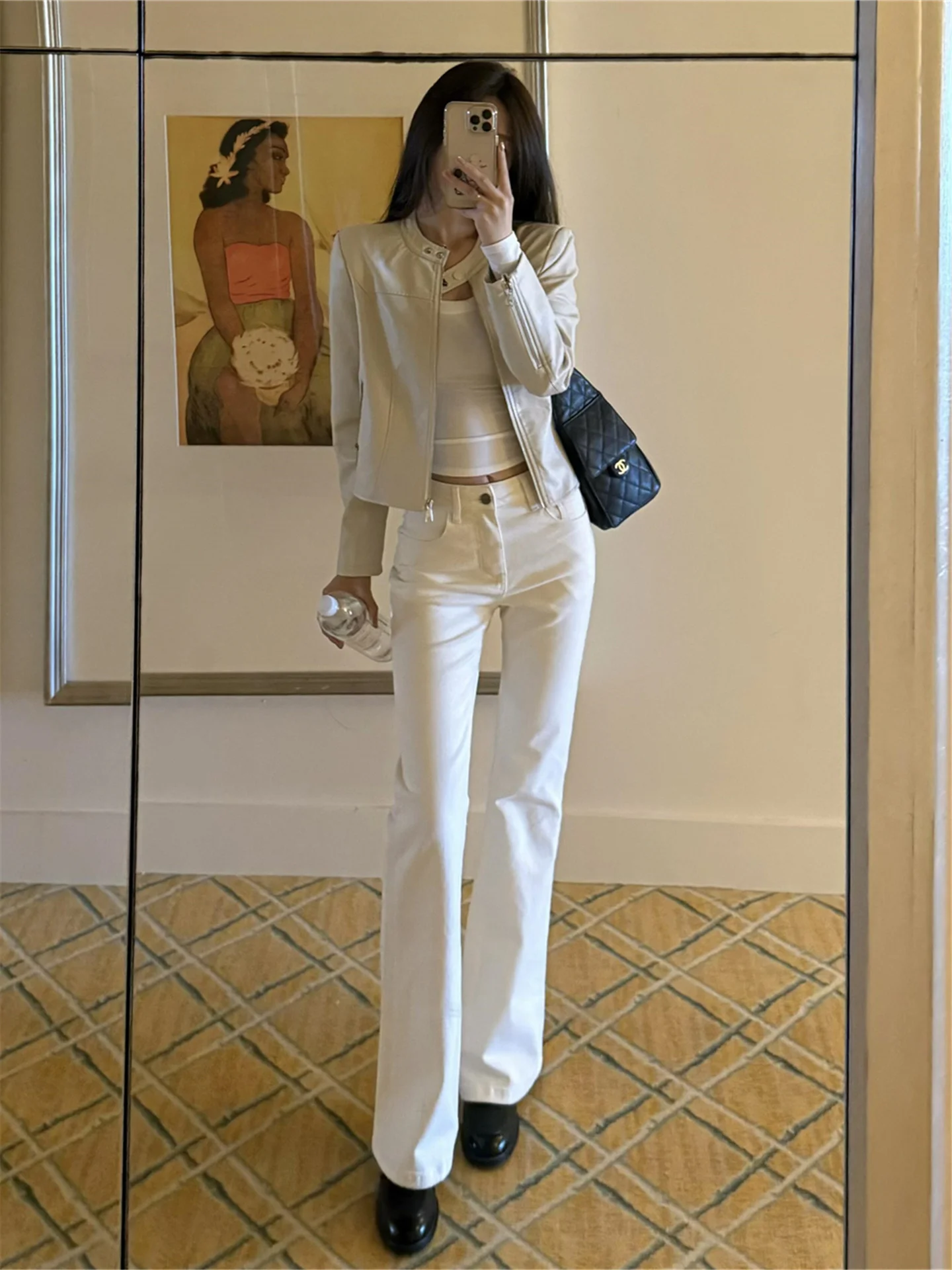 

High Waist Flared Jeans Women's Slim Fit Bootcut Denim Pants Spring Casual Washed out Tummy Control Long Leggings