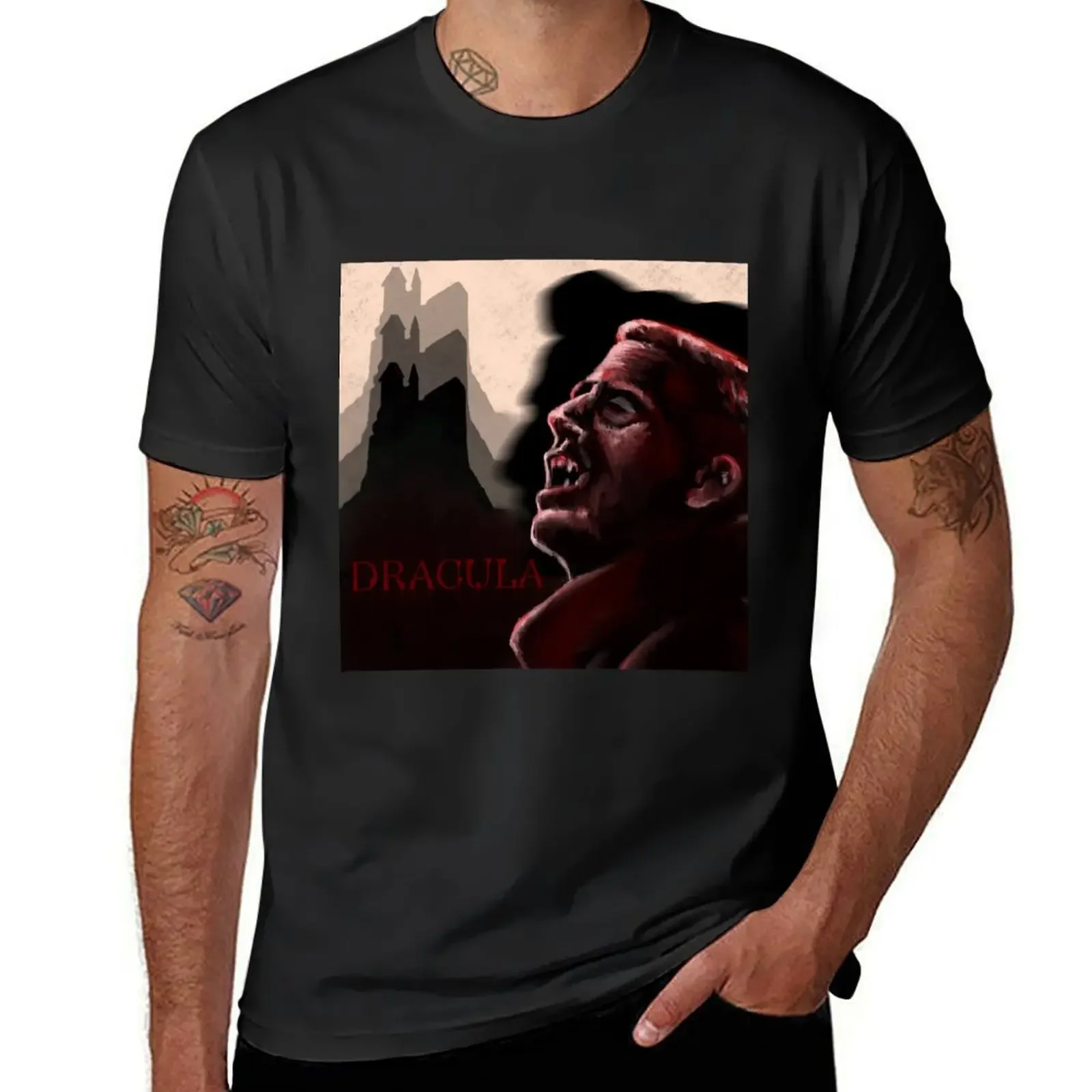 Dracula lurking in the shadows (Claes Bang) T-Shirt man clothes oversized t shirt t shirt for men