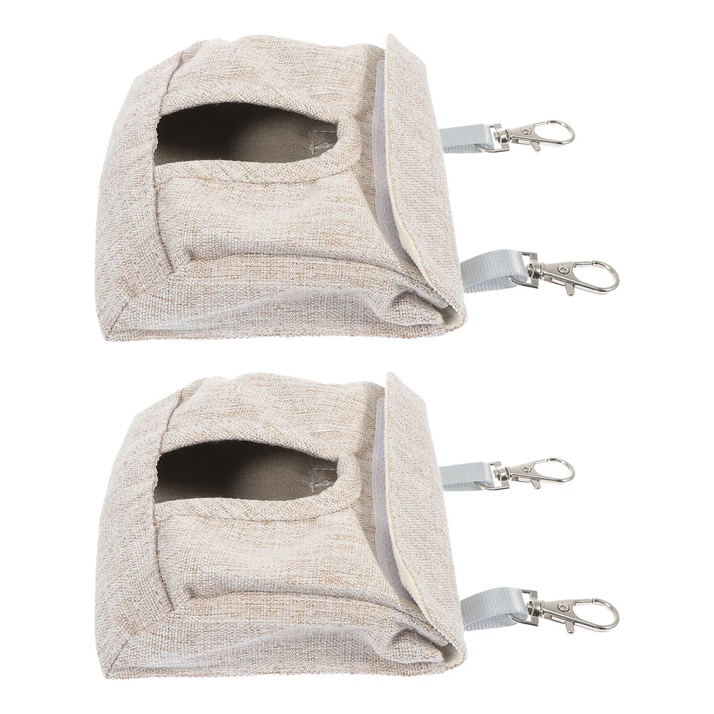 

2 Pcs Bunny Holder Storage Cage Feeding Bag Cloth Rabbit Guinea Pig Feeder Chinchilla Coffee