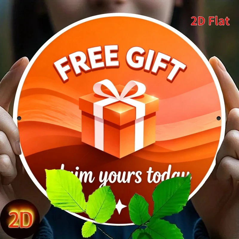 2D Flat, 1pc Wooden Round Sign, Free Gift Theme Available, Suitable for Home Doors, Porches, and Wall Decoration, Boldly Defines