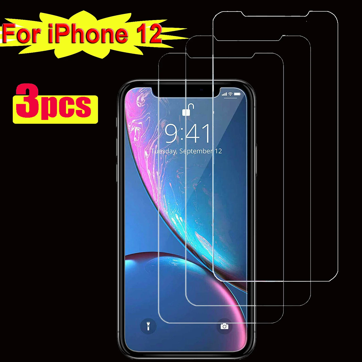 New Tempered Glass Screen Protectors For iPhone 12 12 Max/12 Pro Front film iPhone X 6/6s 7 8 11 Pro Max Screen Protector