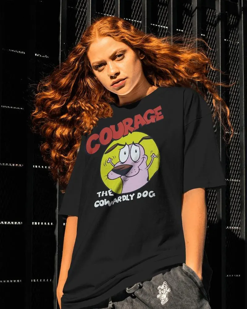Courage The Cowardly Dog Retro Cartoon Network Graphic T-Shirt Cotton Men Women Streetwear Tee