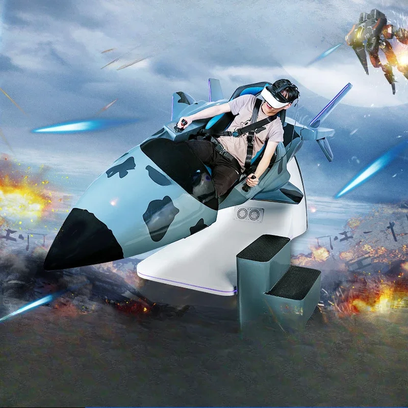 VR flight emulator fighter, experience hall, aerospace science exhibition hall, somatosensory game console