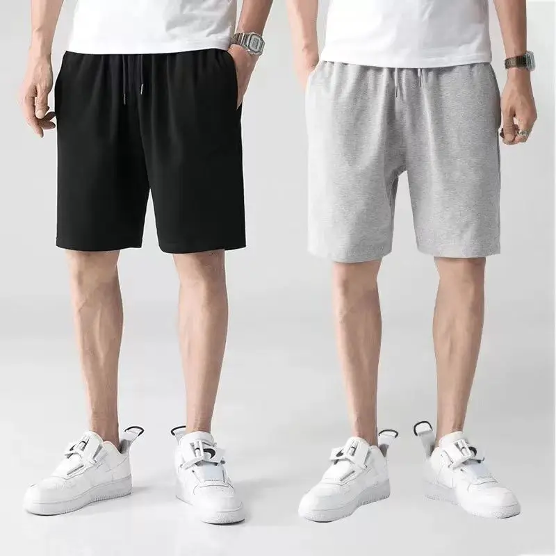 TRSYPHXM 2025 nuevos pantalones cortos de algodón de verano para hombres sueltos de gran tamaño pantalones cortos de playa de tubo recto fino informal para hombres ropa de dormir