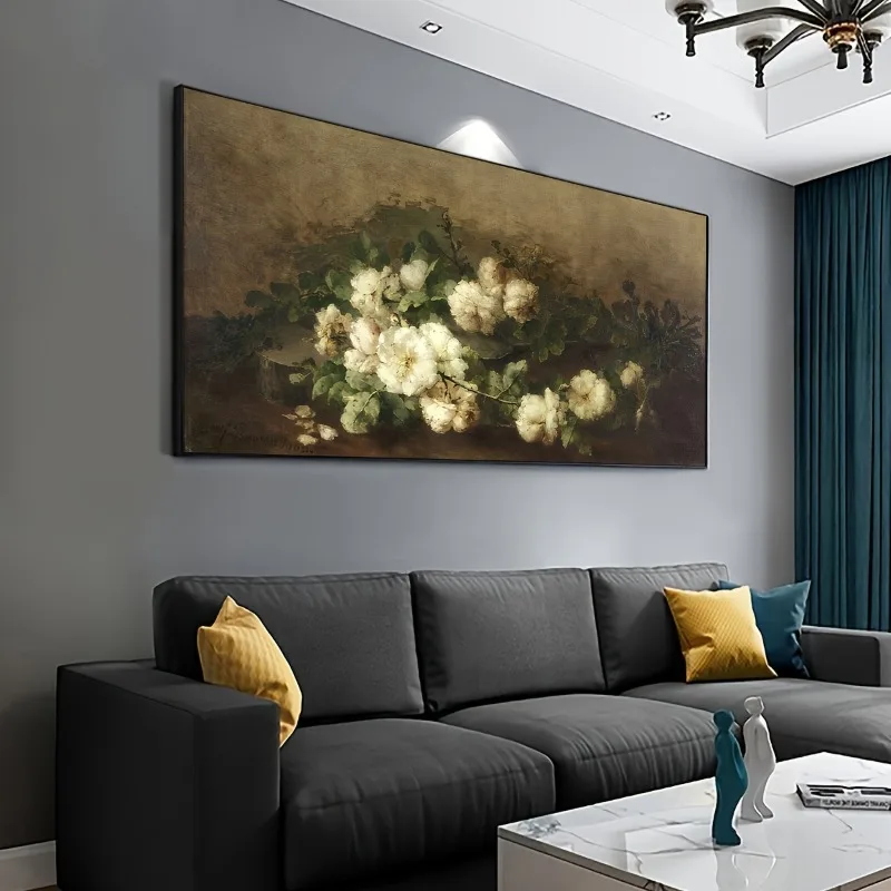 

1pc Art Deco Modern Floral Canvas Wall Art Poster, Frameless Fashion Theme, for Living Room, Bedroom, Office, Kitchen, Artwork