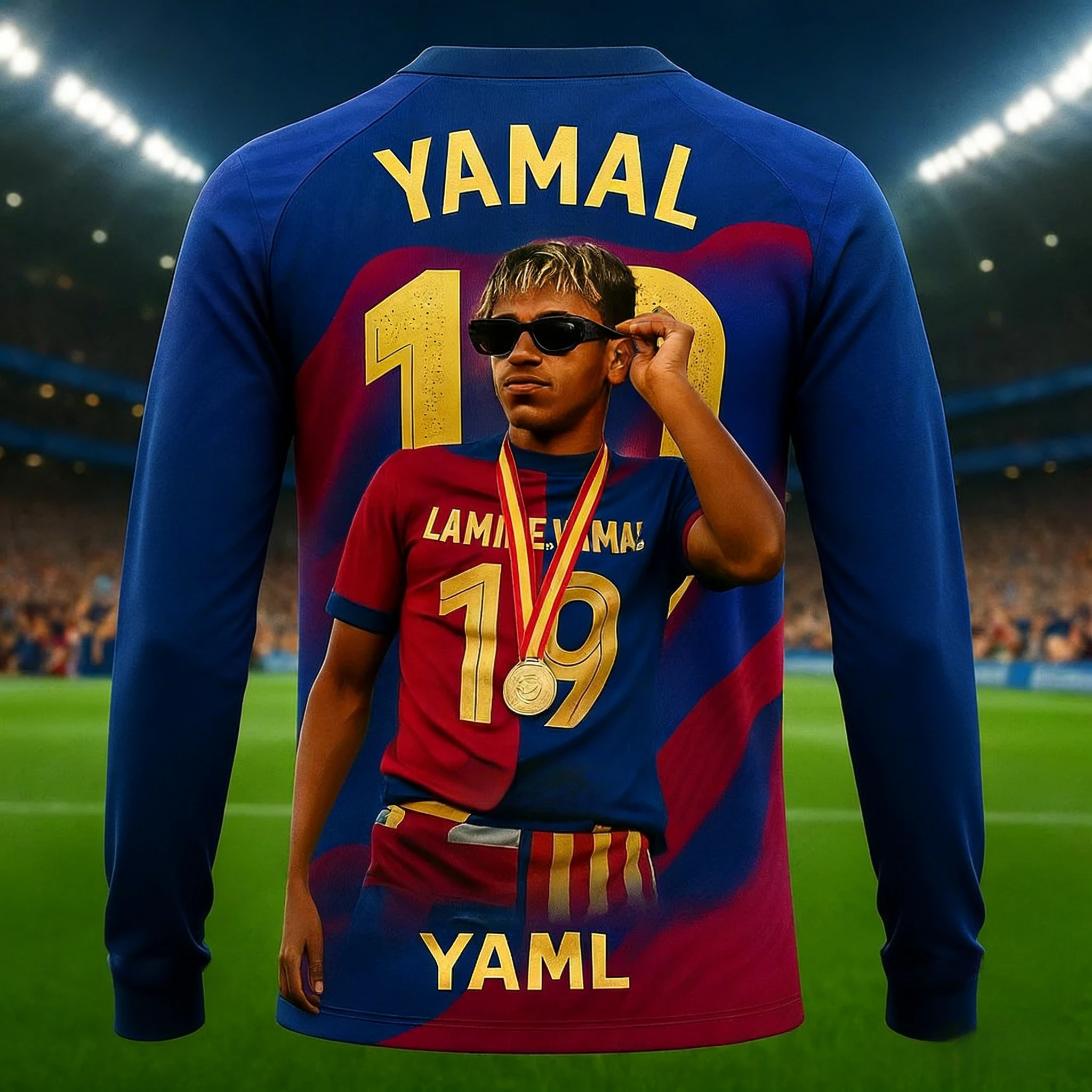Yamal Fan Short Sleeve Jersey 3D Printed Breathable Long Sleeves Fashion Commemorative Sportswear for Outdoor Activities Kids