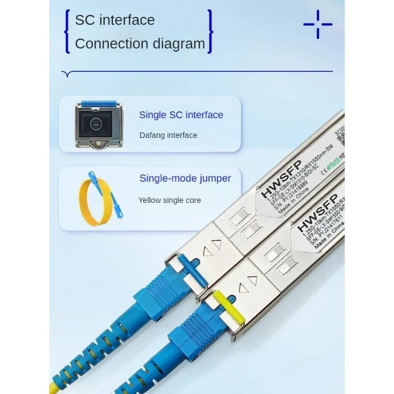 โมดูลใยแก้วนำแสงแบบเดี่ยวโหมดเดี่ยว-40 ° ~ 85 ° 1.25ก. 3กม. ใช้คู่กับเทอร์มินัล AB SFP-GE-LX-SM1310/1550-BIDI เกรดอุตสาหกรรม