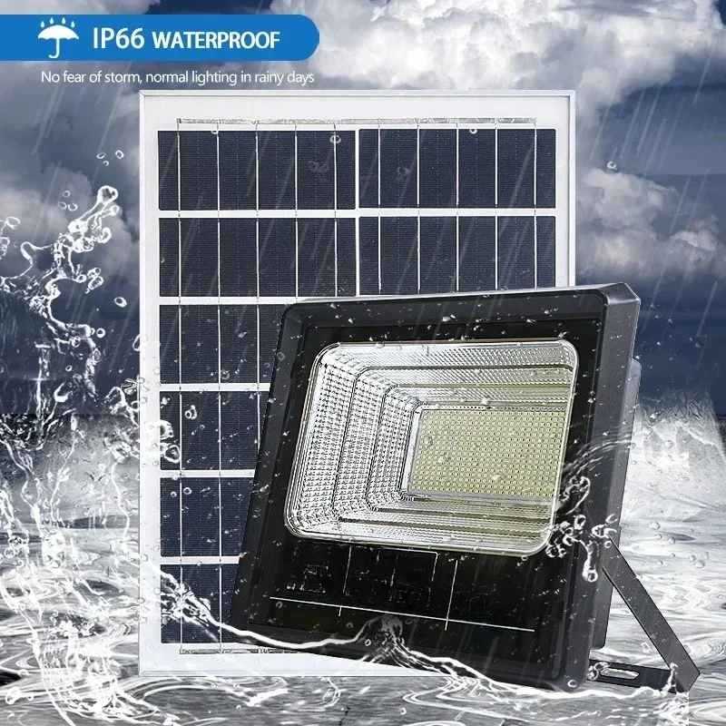 Solar Light Outdoor Ip66 Solar Spotlight 300 Watts Floodlight and Panel 100 Watts Floodlight