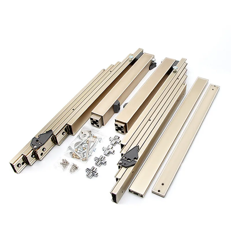 Hidden Folding Table Rails Aluminum Cabinet Drawer Telescopic Dining Table Slide Flat Push Folding Hardware Accessories