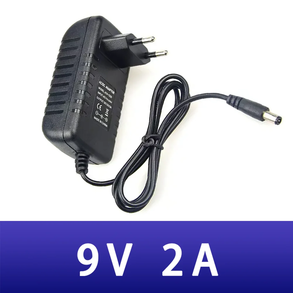 Adaptador de alimentação de comutação ac dc de alta qualidade 9v 2a ue au eua reino unido 5.5mm x 2.1mm adaptador de tomada para led cctv