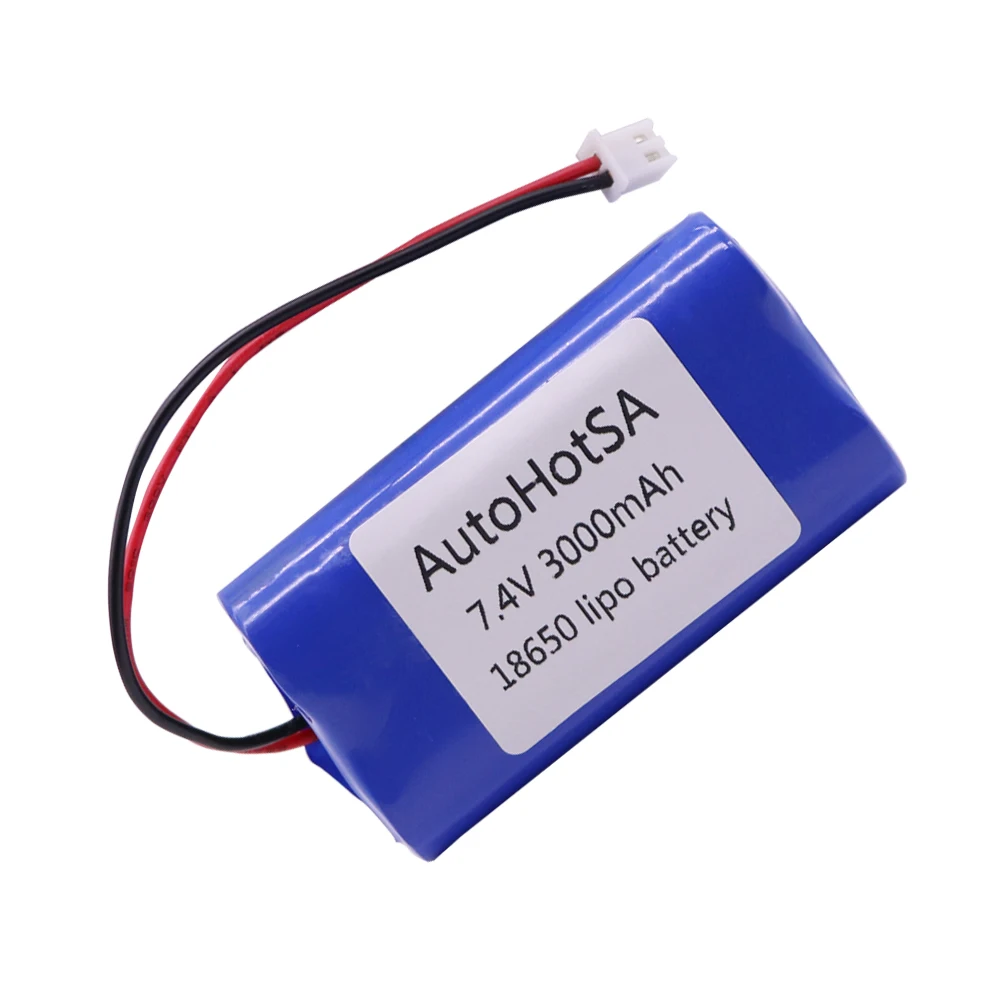 7,4 V 3000mah hohe kapazität 18650 li-ion batterie mit XH 2,54 2P Stecker 7,4 V 2S 18650 lithium-batterie für elektrische spielzeug teile 1-5PCS