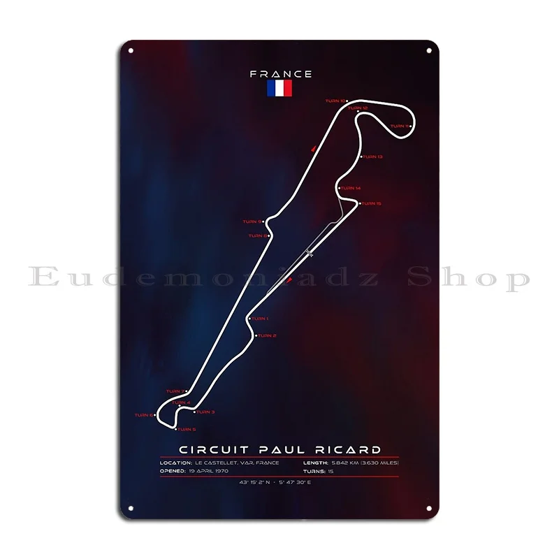 Circuit Paul Ricard Metal Signs Designer Wall Cave Designing Wall Pub Home Tin Sign Poster