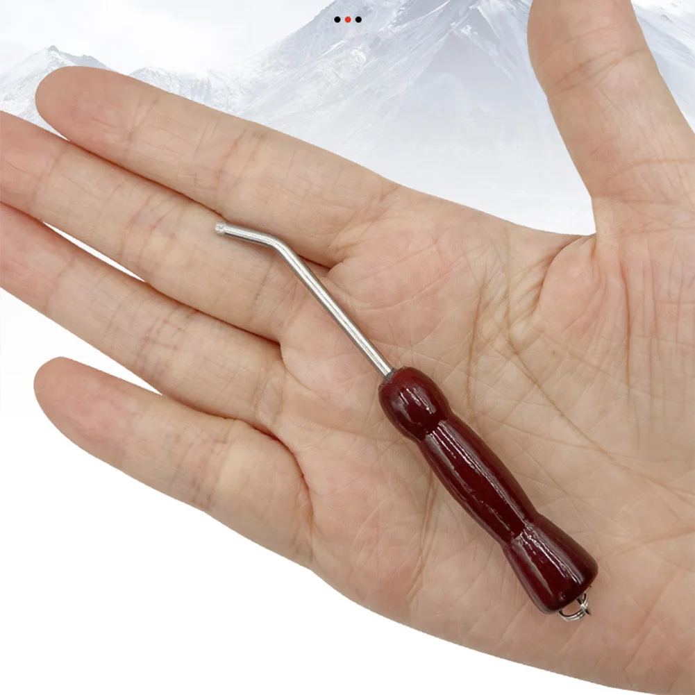 الفولاذ المقاوم للصدأ خطاف الحبار الضابط مقبض خشبي خطاف الحبار أداة إعادة تشكيل خطاف الحبار أداة تصحيح لمعالجة المياه المالحة #6