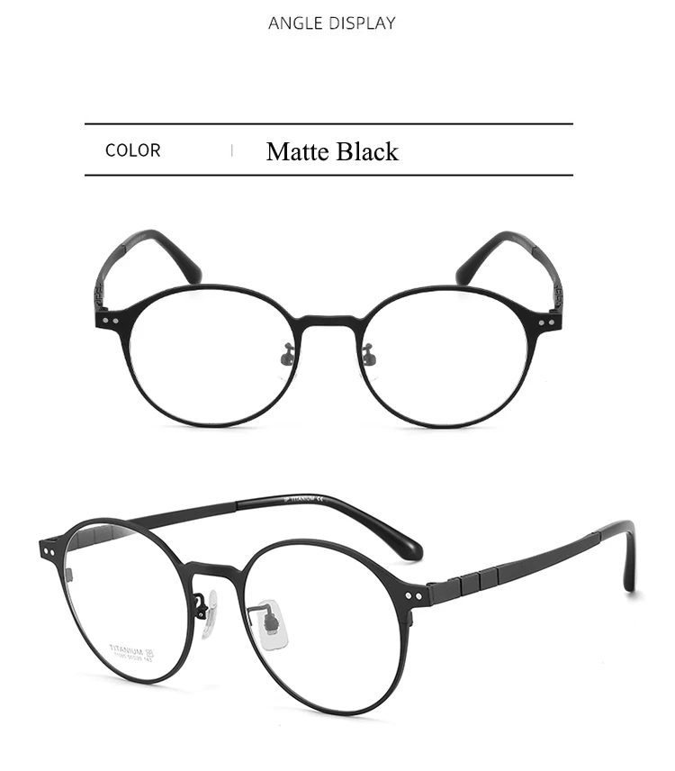 Bclear Titan Brille Rahmen Männer Frauen Retro runde verschreibung pflicht ige Brillen fassungen Mode Myopie optische Brillen Konservierung mittel – Detail 9