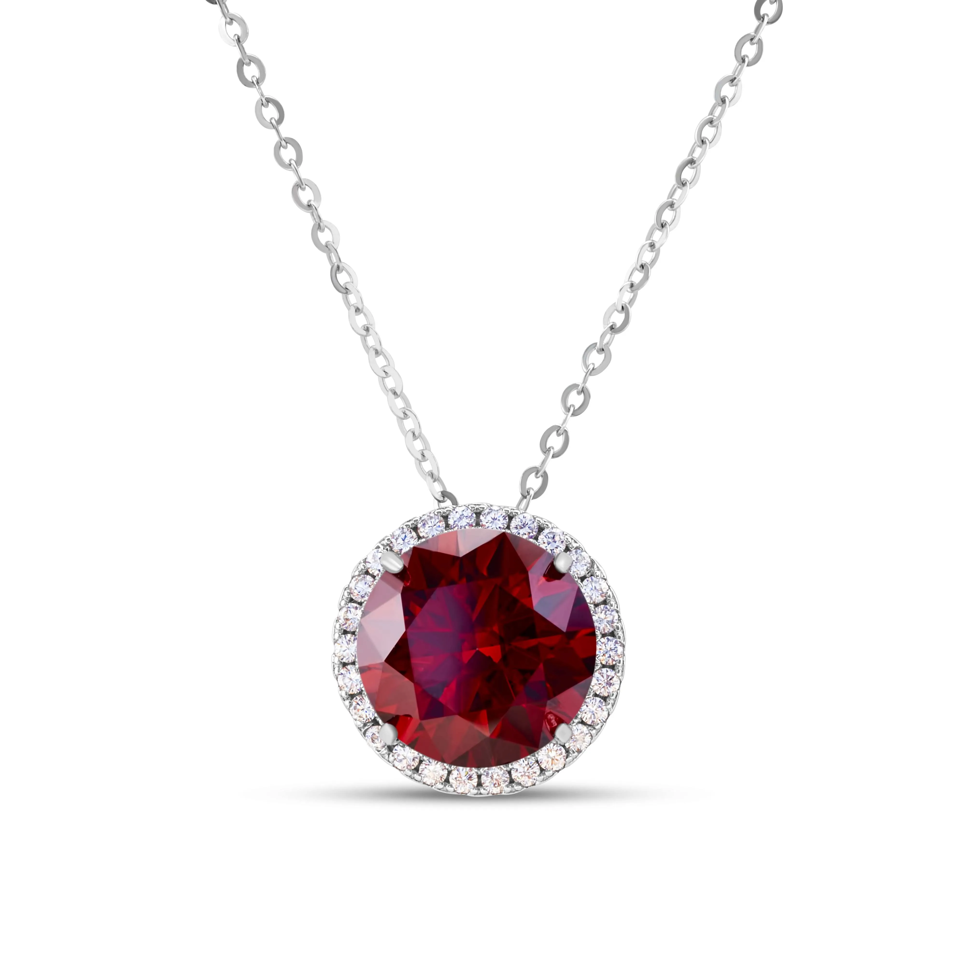 

5 carat Round Cut D Moissainte Diamond Pendant Necklace Round shape Setting 925 Sterling Silver Clavicle Neck Chain for Women