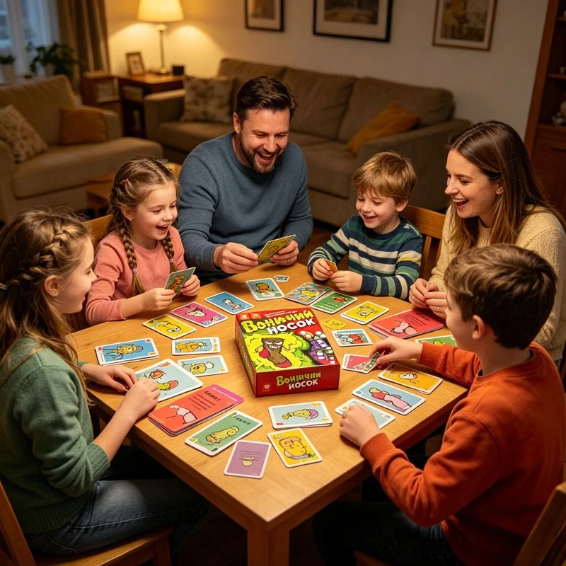 Russian Version Stinky Sock Card Game Fun Family Party Board Game for 3-6 Players Ages 8+ Best Gift for Party Travel & Camping