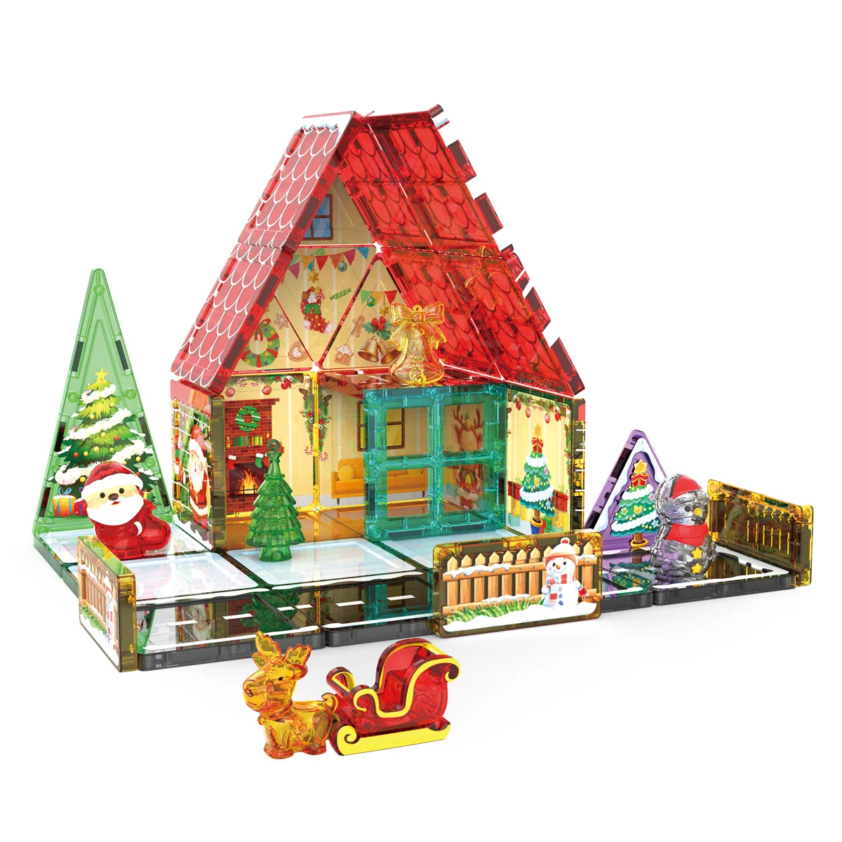 Kleurenvenster magnetisch blad bouwsteen Kerstcadeau DIY puzzel driedimensionale puzzel educatief speelgoed voor kinderen