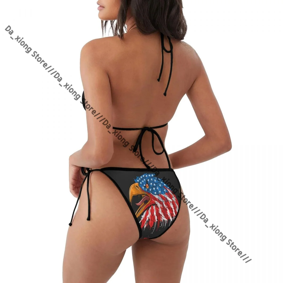 Costumi da bagno Eagle USA Flag Costumi da bagno bikini sexy da donna Costumi da bagno Micro infradito Costumi da bagno bordati