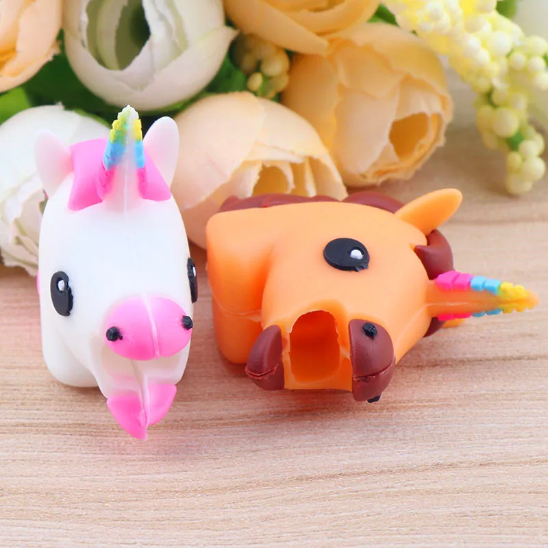 Unicorn Cartoon Cable Protector Organizer Cute Charger Protector Cable Winder Data Line Cord Protective Cover For iPhone