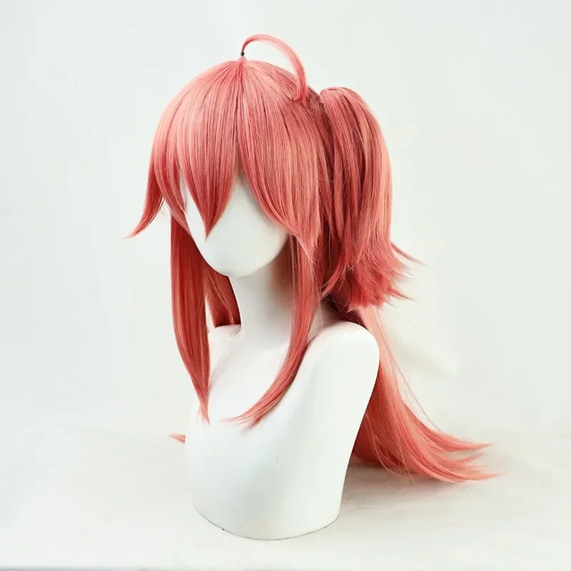 حار VTuber ساكورا ميكو تأثيري حلي شعر مستعار الكبار النساء الشعر الأحمر مقاومة للحرارة بيروكات صناعية الملابس التبعي دعامة الهالوين