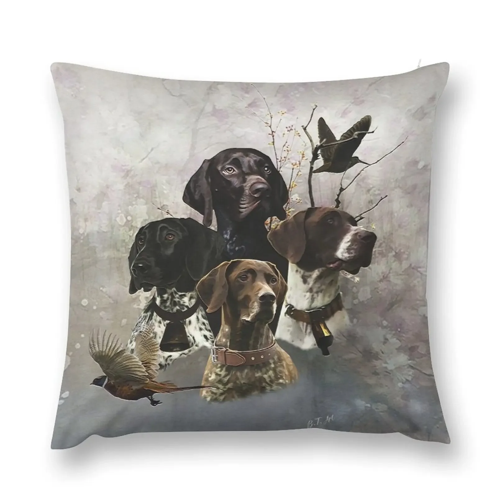 4 German Shorthaired Pointer Colors Throw Pillow Pillowcase Sitting Cushion christmas supplies pillow