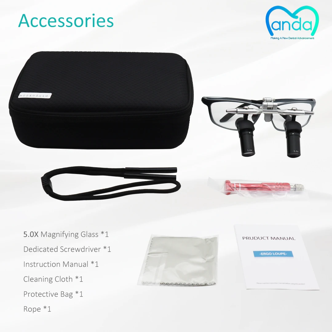 5X Dental Loupe Glasses Lightweight Adjustable 450mm Working Distance | Comfortable Binocular Magnifier for Dentist Daily Use - view 6