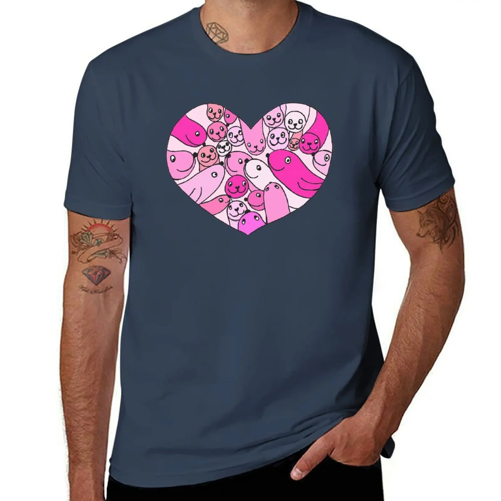 

Seal Love Pink T-Shirt Summer Fashion Casual Tee Shirt