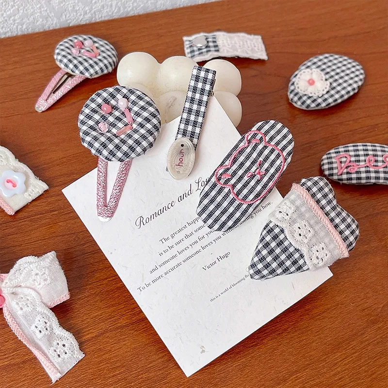 

10 шт., корейский стиль, тканевые заколки для волос с цветком, заколки с цветочным принтом, детские заколки для волос для девочек, детские модные аксессуары для волос для девочек