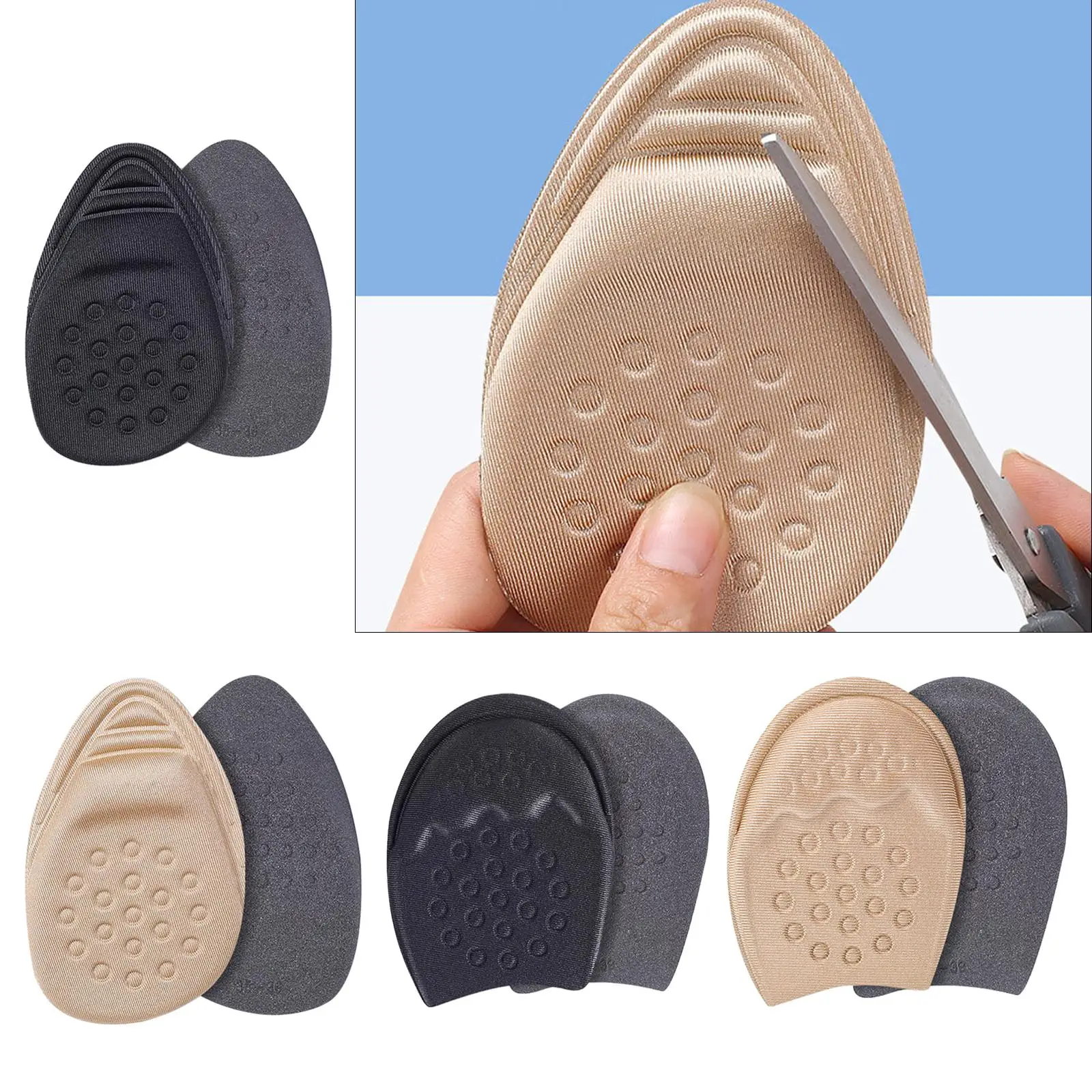 2Pcs Metatarsal Pads Calluses Blisters Soft Anti Slip Reusable Comfort Ball of Foot Cushions Shoe Insertefoot Pads