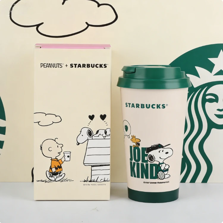 Taza Snoopy Inspirada en Starbucks, Linda Taza de Viaje de Doble Pared con Aislamiento de 16 oz, Tapa Hermética, Excelente Regalo de Navidad