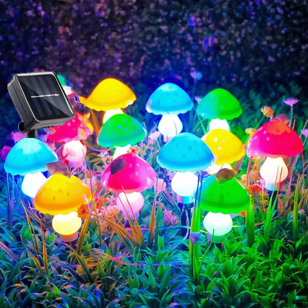 

8Head Easter Solar Lights String Mushroom Lawn Fairy Lights LED Lamps Outdoor for Garden Path Landscape Wedding Decoration Lamps