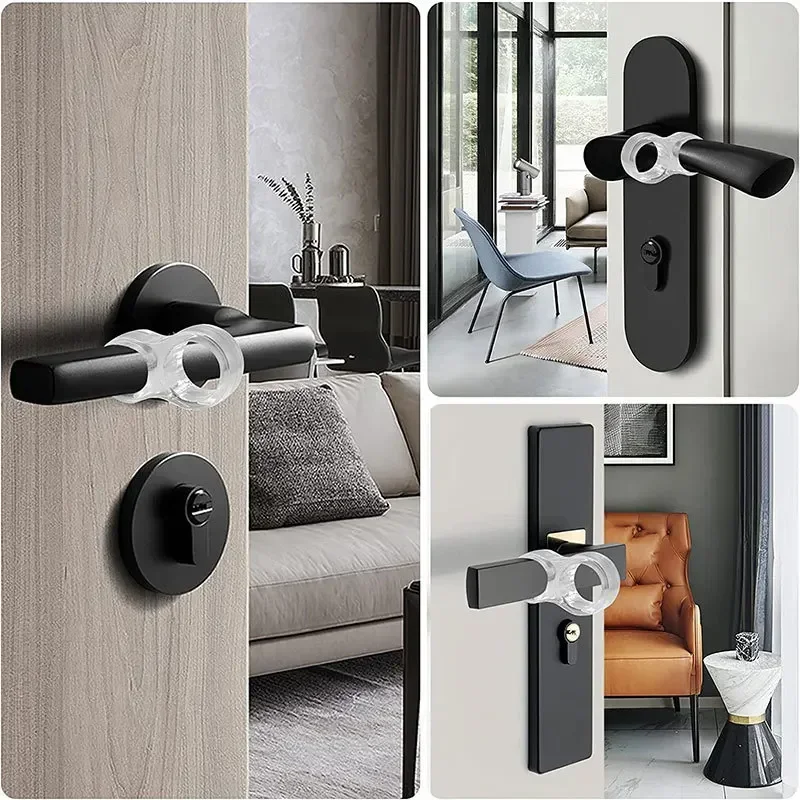 8/1Pcs Door Stop Buffer PVC Stamping-free Door Handle Transparent Round Wall Furniture Protection Pad Door Anti-collision Ring