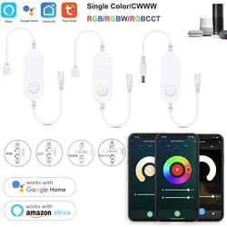 Mini Tuya Wifi Led Dimmer DC12 DC24V 5050 COB CCT/RGB/RGBW/RGBCCT Led Light Strip Single Color Controller Voice for Alexa Google