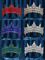 Baroque Crystal Tiaras And Crowns Rhinestone Prom Diadem Crown For Women Bridal Wedding Hair Accessories Jewelry Crown Tiara