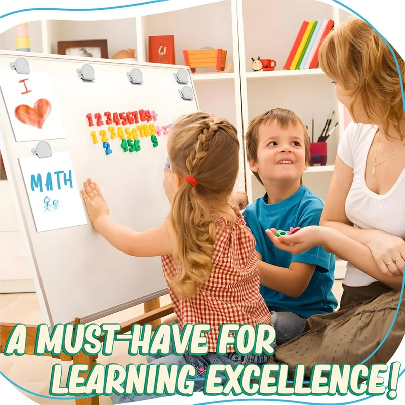 ABRJ-Klip Magnetik, 24 Buah Magnet Kulkas Magnet Papan Tulis, Klip Logam Magnet Kulkas, Klip Magnet