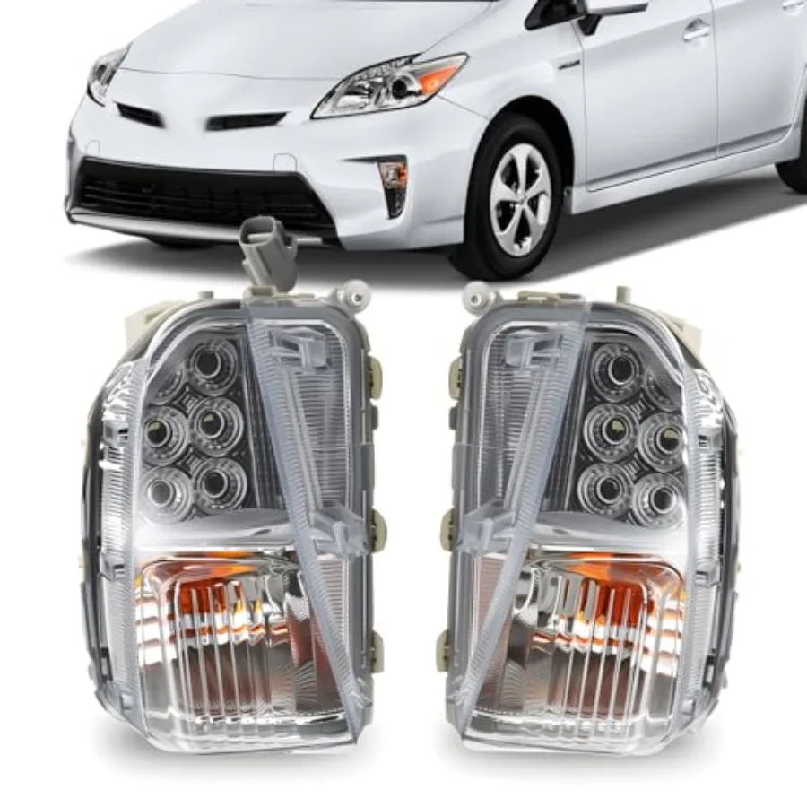 

【Spot goods】Pair Fog Lights Assembly and Turn Signal Lamp Compatible with Prius 4-Door 2012 2013 2014 2015 DRL Left and Right S