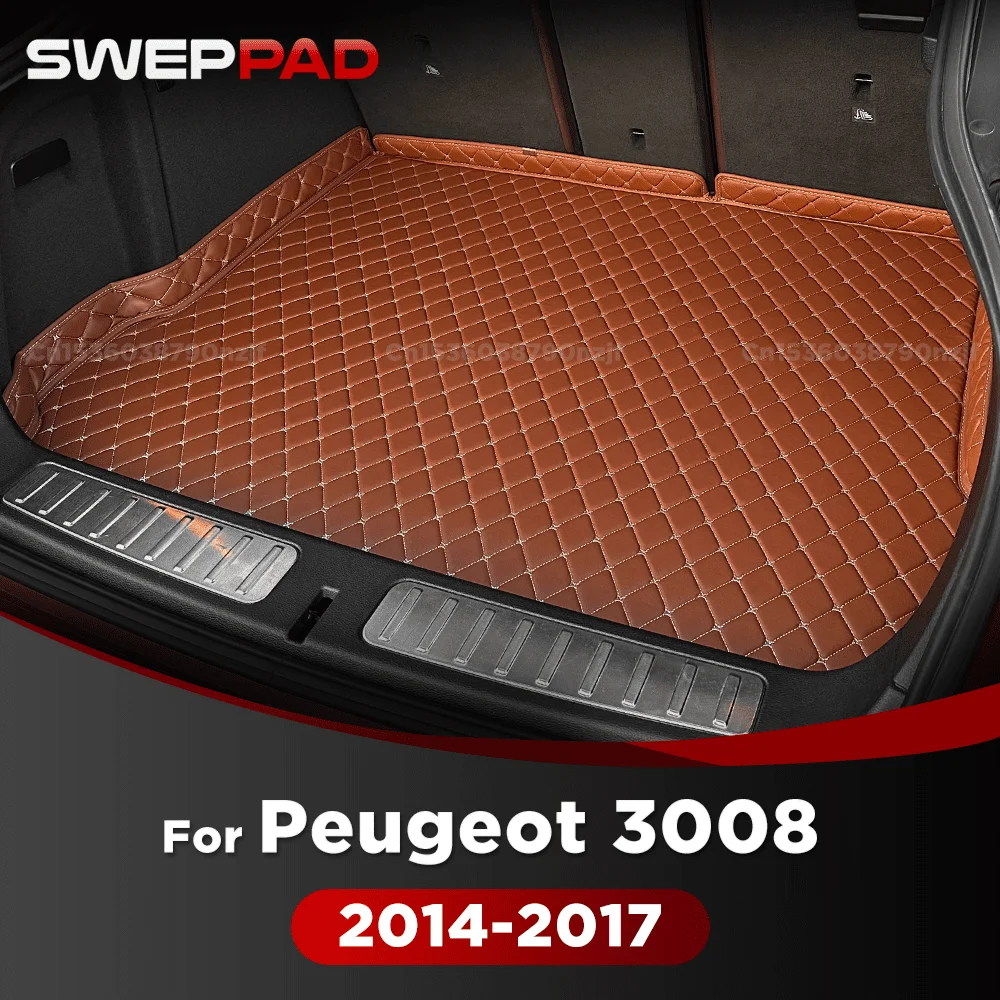 

For Peugeot 3008 2014 2015 2016 2017 3D Car Trunk Mat Cargo Liner Carpet Interior Accessories Cover