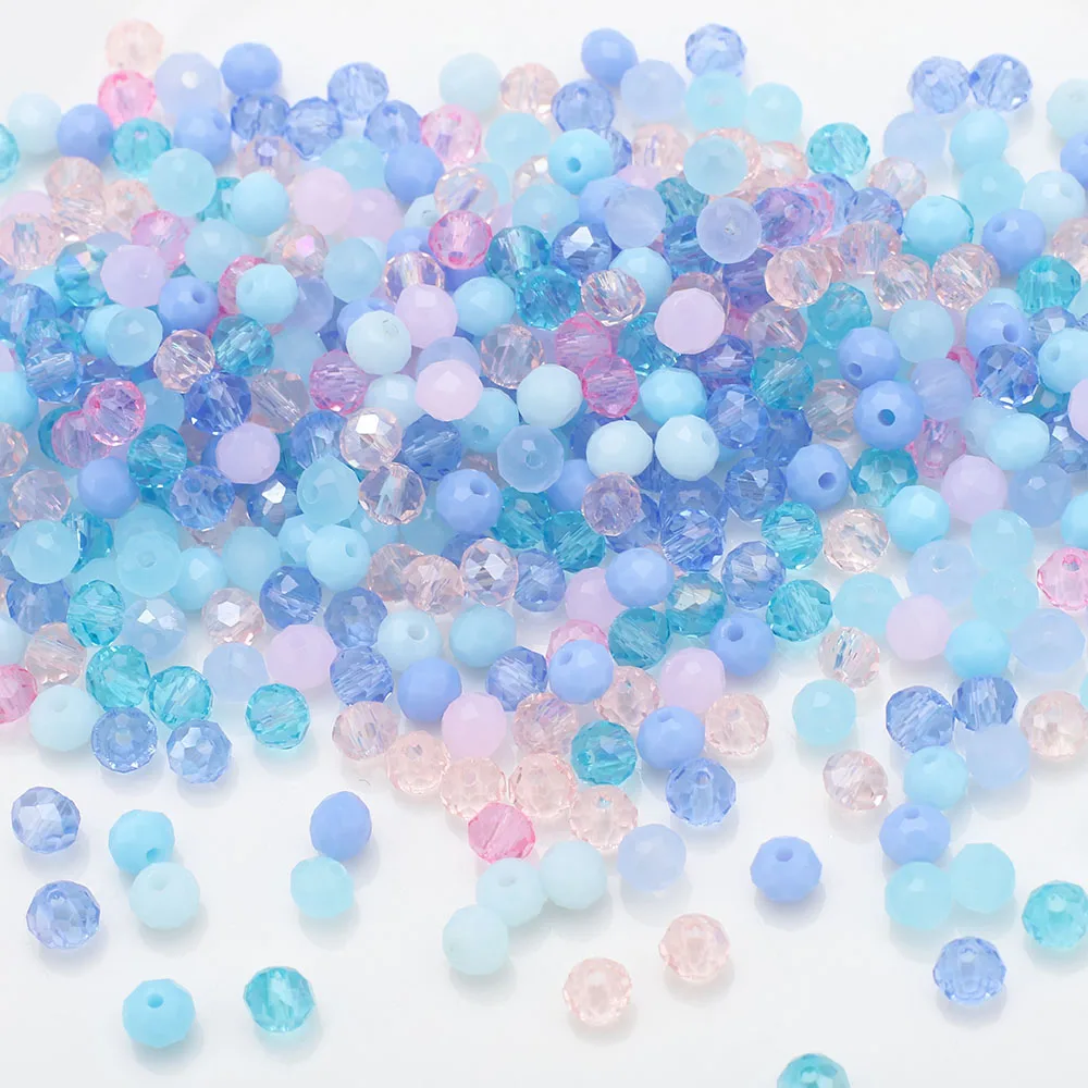500 stks/partij 4MM AB Kristalglas Rondelle Facet Losse Spacer Ronde Kralen voor DIY Maken Ketting Armband Sieraden accessoires