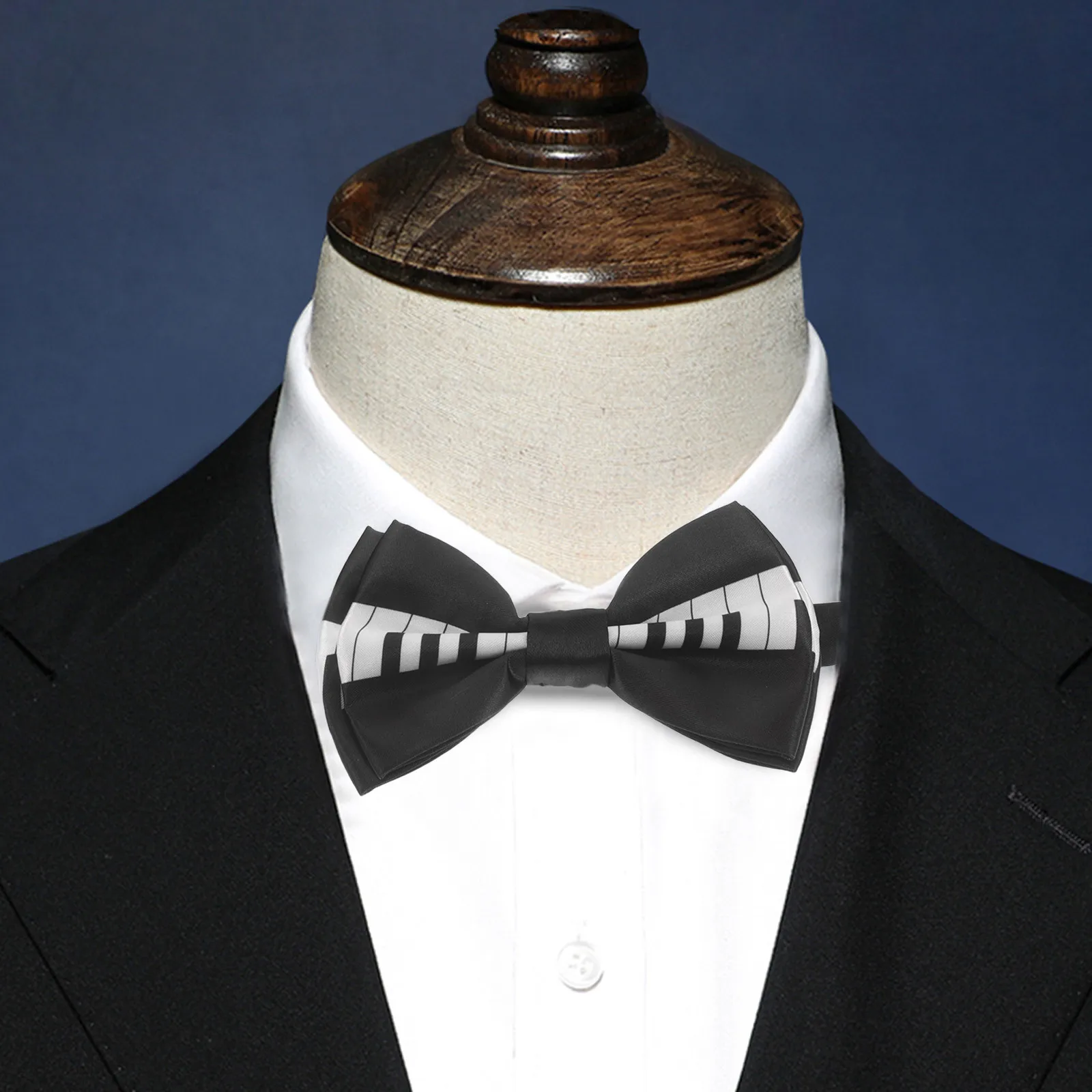 

3Pcs Music Bow Tie Piano-Themed Pre-Tied Clip on Suit Accessory for Men Wedding Party Festival Performance Groom Neckties