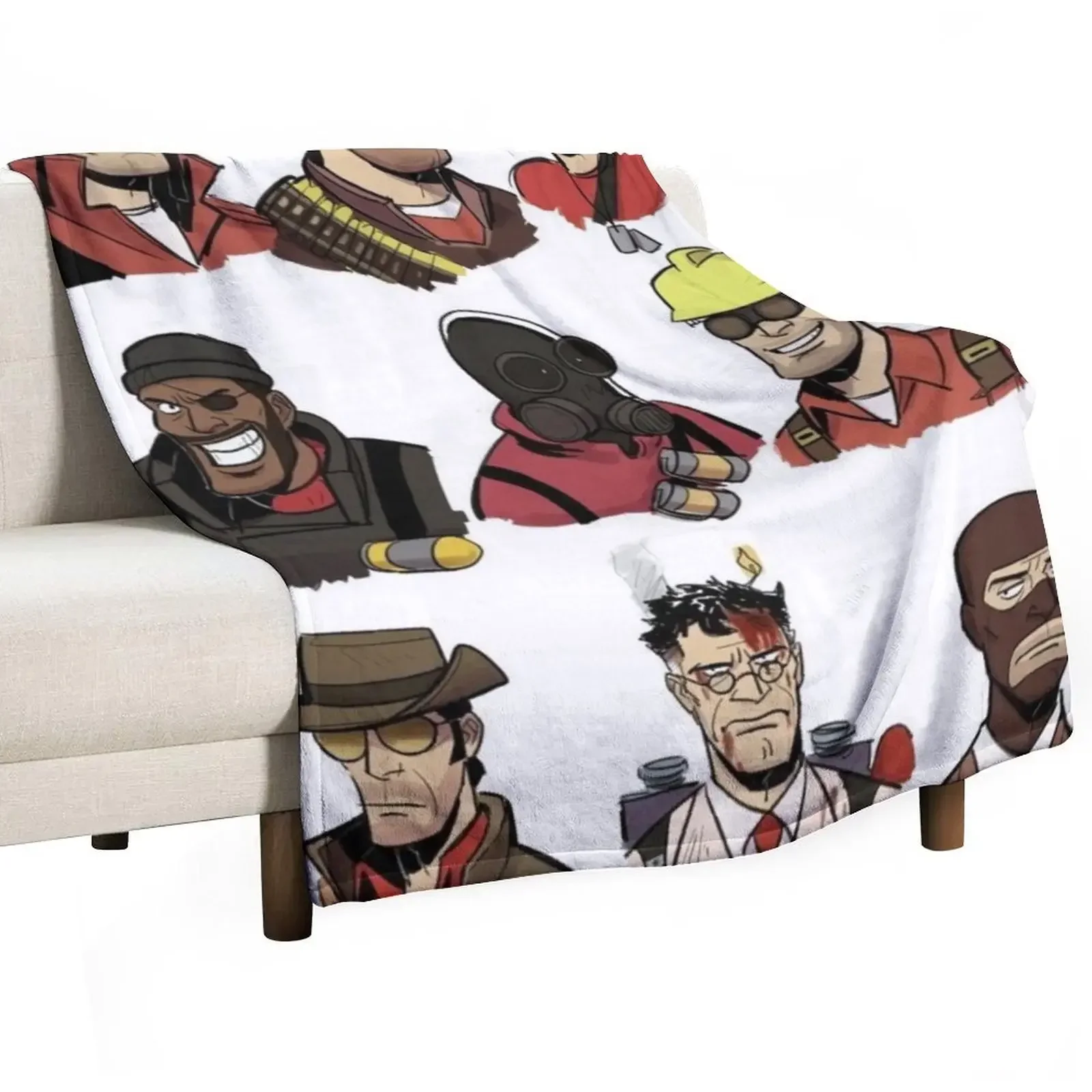 Team Fortress 2 All Units Throw Blanket funny gift Luxury Designer Blankets