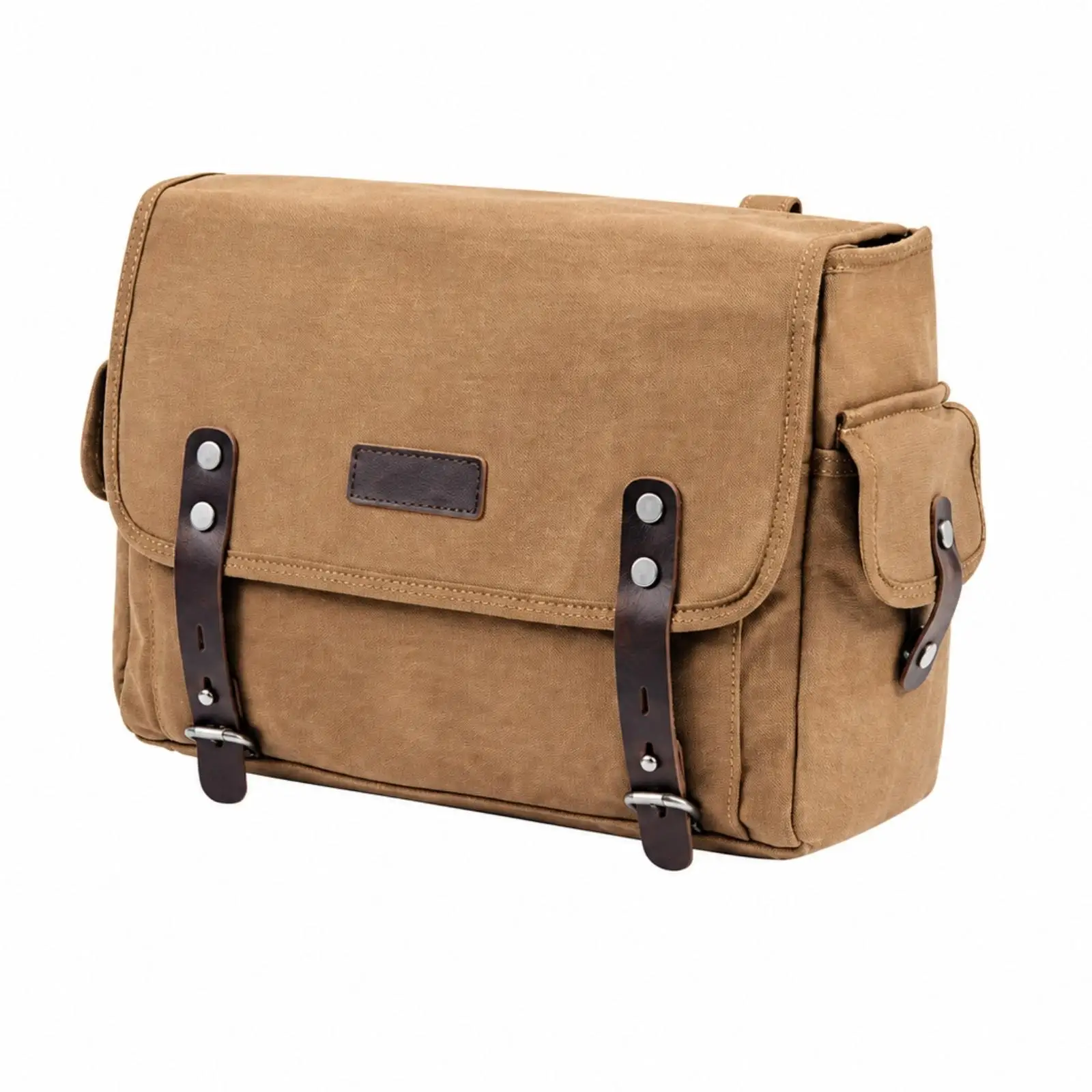 Large Motorcycle Storage Pouch Waxed Canvas Side Bag for Riding Clothes 13 Inch Laptop Weekend Trips