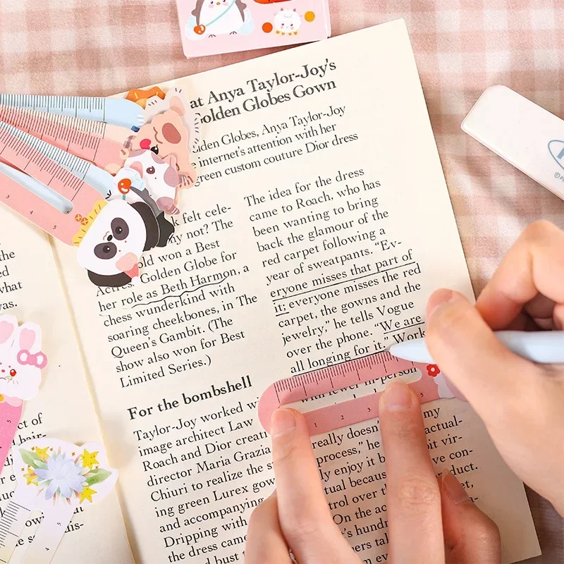 30pcs/box Cute Bookmark Creative Lovely Cartoon Animal Bear Rabbit Ruler Bookmark Kawaii Student Bookmark School Read Supplies
