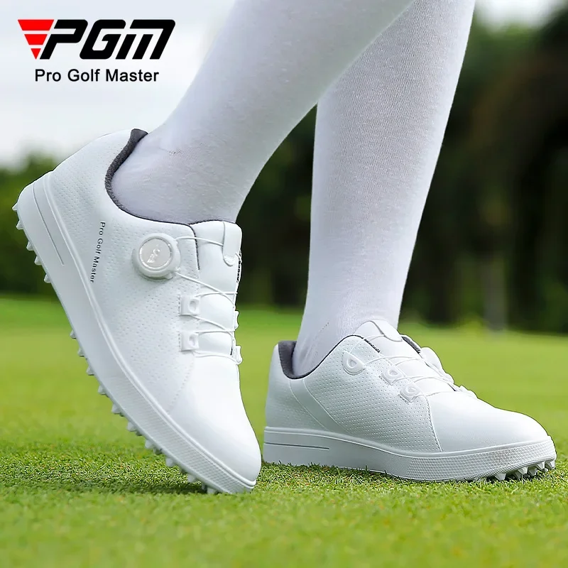 PGM Golf Women's Sneakers Spinning/Lacing Waterproof Super Fiber Anti slip Nail Golf Sneakers