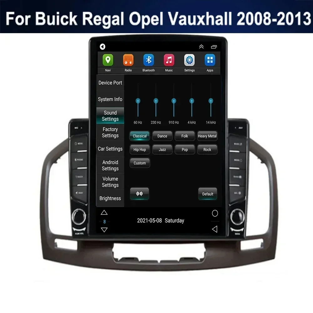 For Tesla Style Android13 Car Radio For Buick Regal 2009 - 2013 Opel Insignia Multimedia Video Player GPS Stereo Carplay DSP RDS